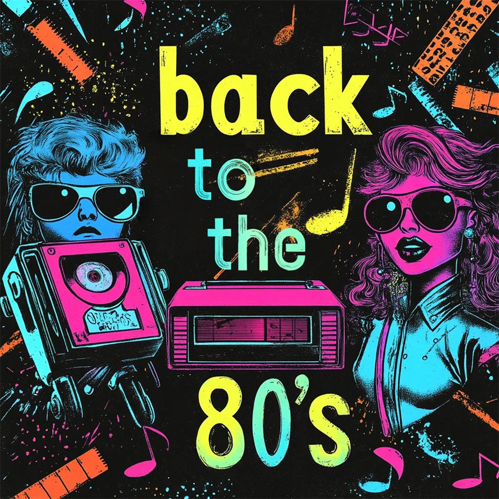 80er Jahre Fotokulisse Neon Pop Graffiti Tanzkulisse CSH5-11