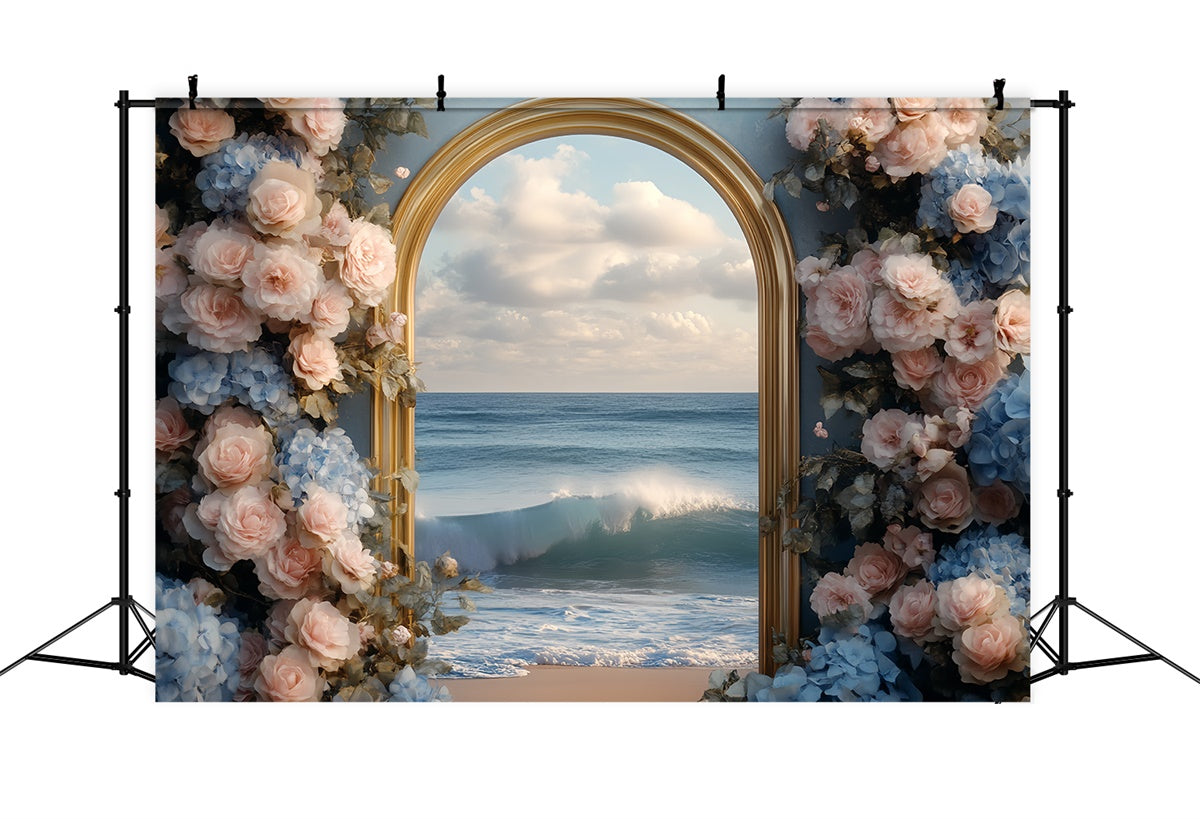 Strand Backdrops Golden Arch Floral Sommer Hintergrund CSH5-111