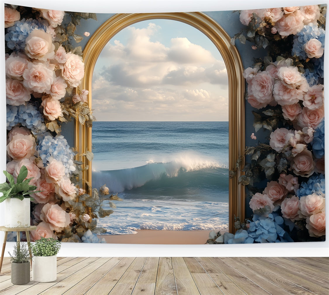 Strand Backdrops Golden Arch Floral Sommer Hintergrund CSH5-111