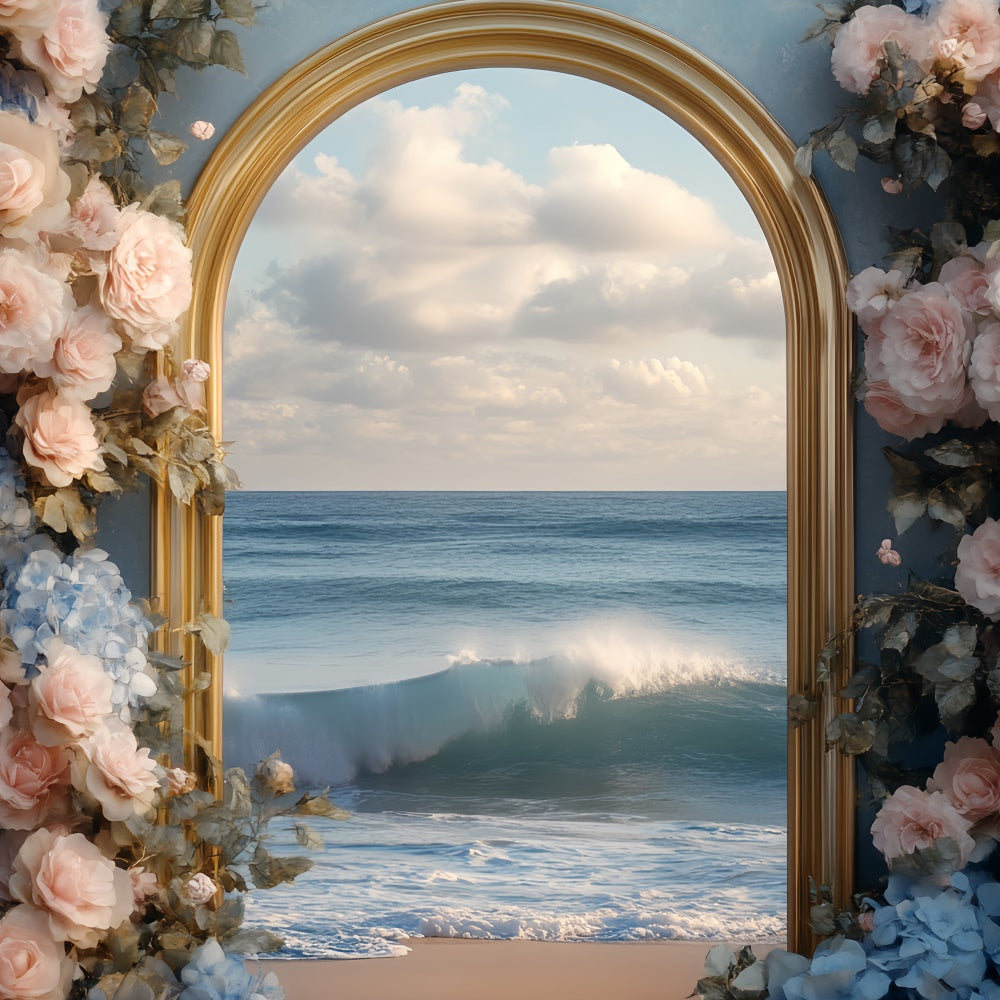 Strand Backdrops Golden Arch Floral Sommer Hintergrund CSH5-111