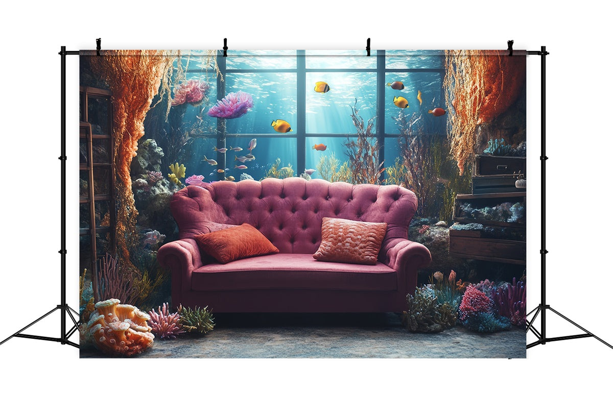 Sommer-Hintergrundbilder Vintage-Sofa Meerblick-Hintergrundbilder CSH5-113