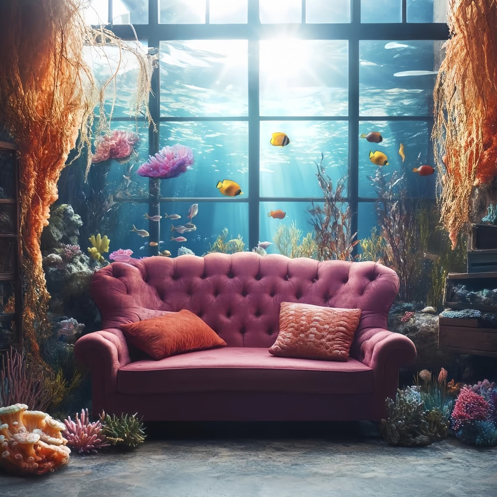Sommer-Hintergrundbilder Vintage-Sofa Meerblick-Hintergrundbilder CSH5-113
