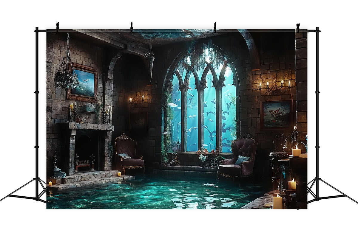 Unterwasserhintergrund Gothic Sea Castle Sommerhintergrund CSH5-114