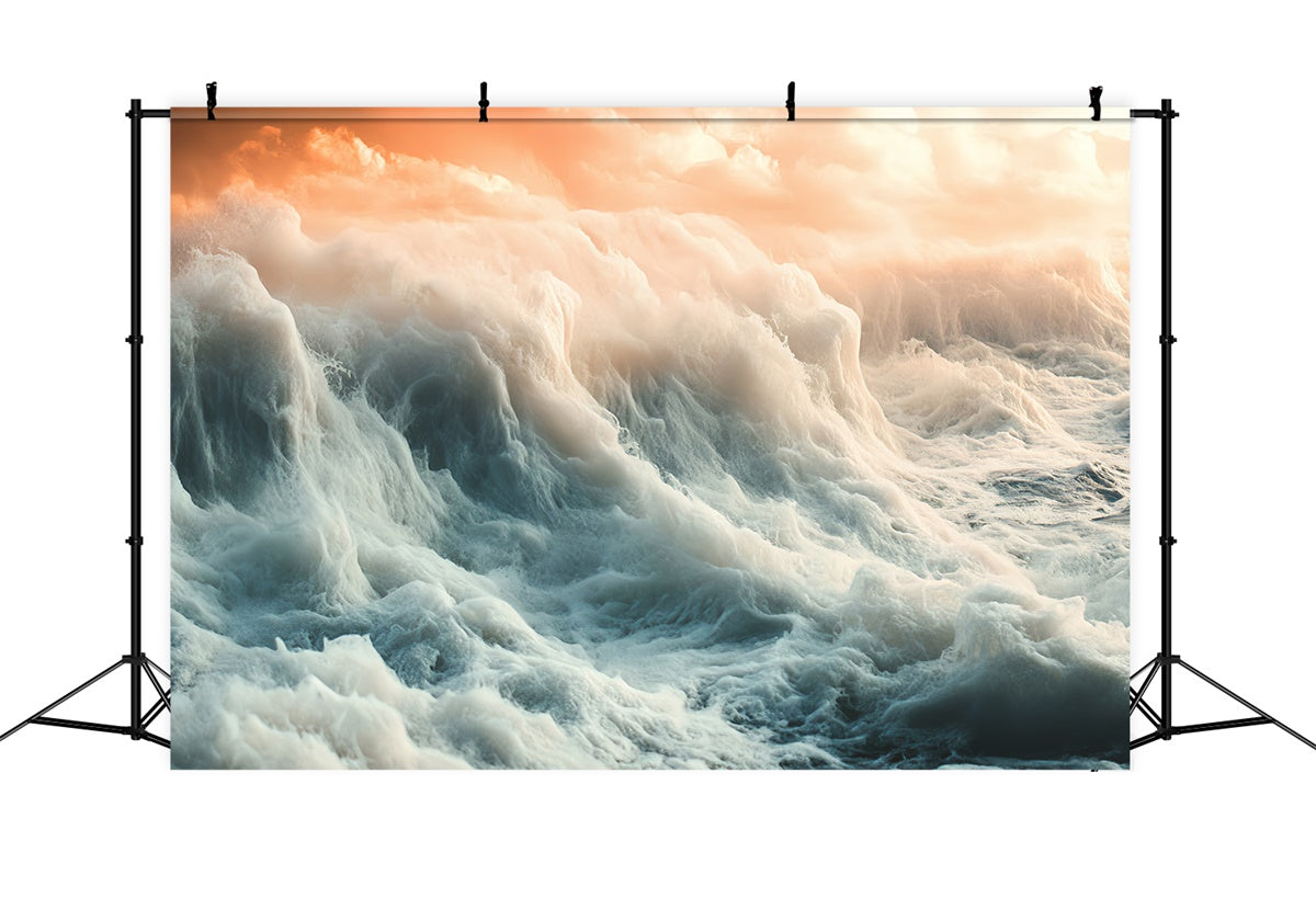 Sommer-Fotohintergrund Goldener stürmischer Ozean-Hintergrund CSH5-120