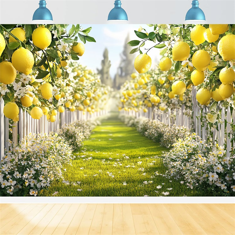 Zitrone Backdrop Sunny Lemon Path Sommer Backdrop CSH5-125