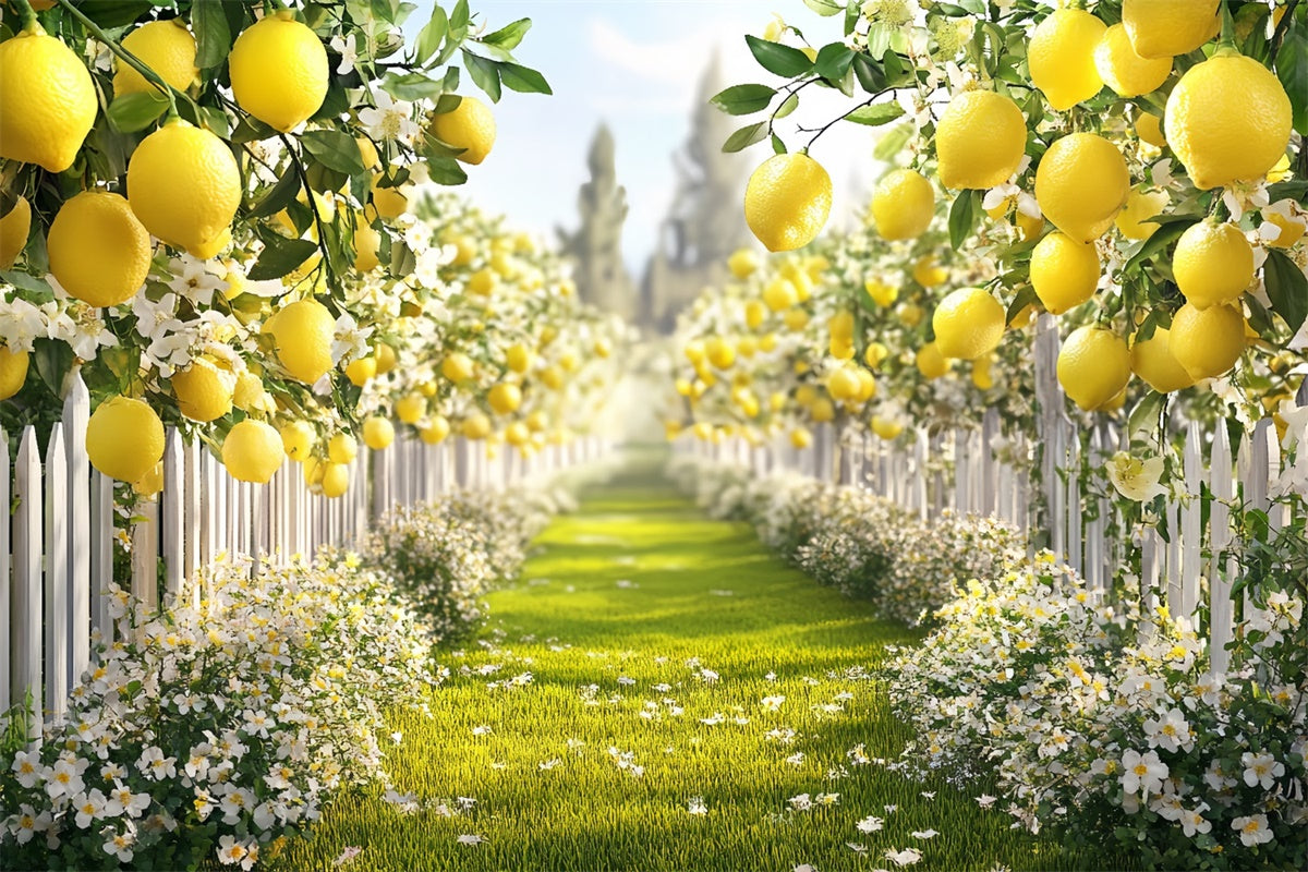 Zitrone Backdrop Sunny Lemon Path Sommer Backdrop CSH5-125