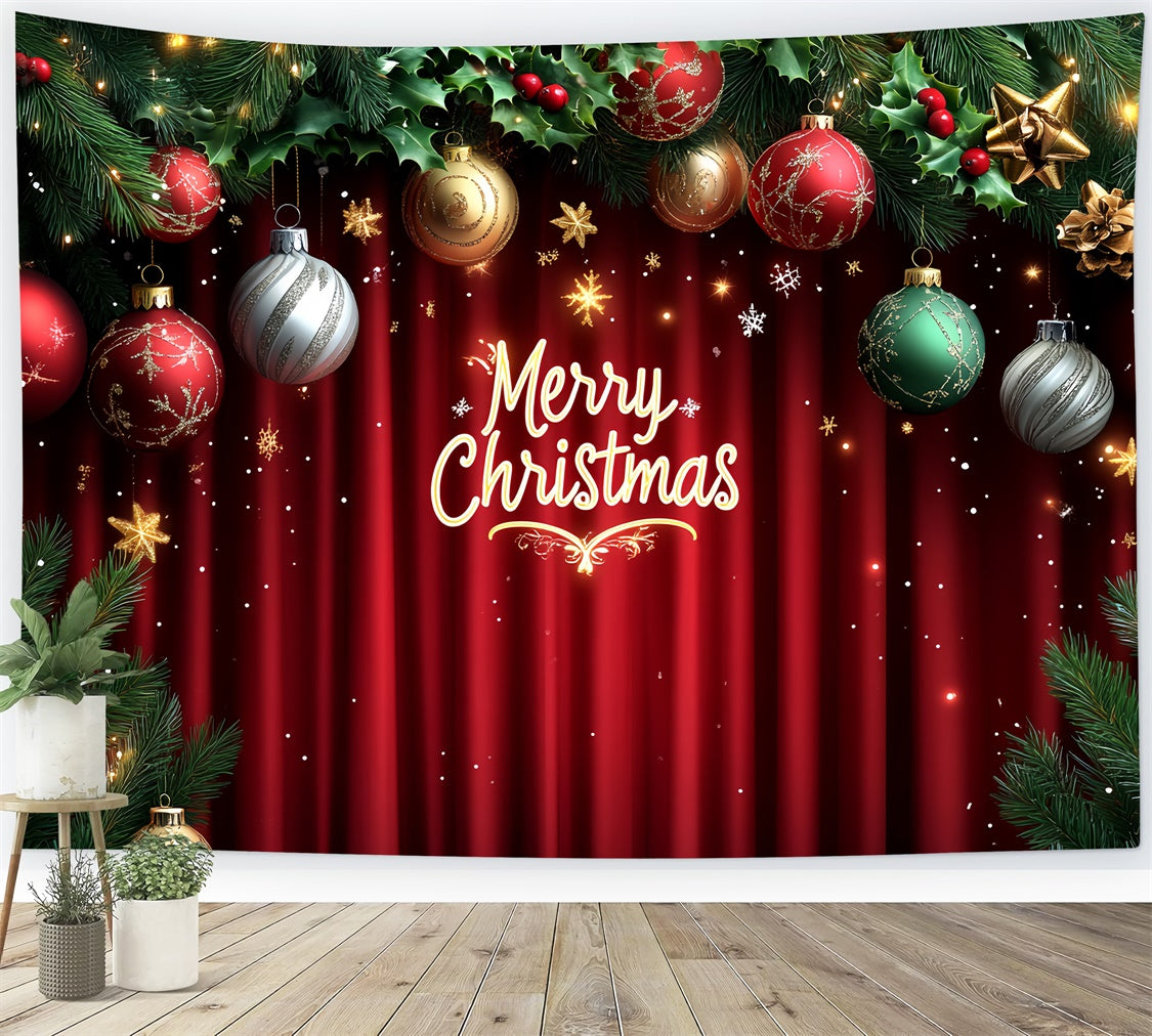 Weihnachten Bühne Backdrops Rot Vorhang Holiday Decor Backdrop CSH5-147