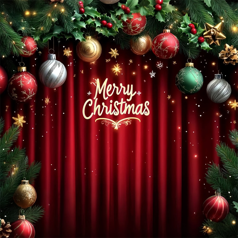 Weihnachten Bühne Backdrops Rot Vorhang Holiday Decor Backdrop CSH5-147