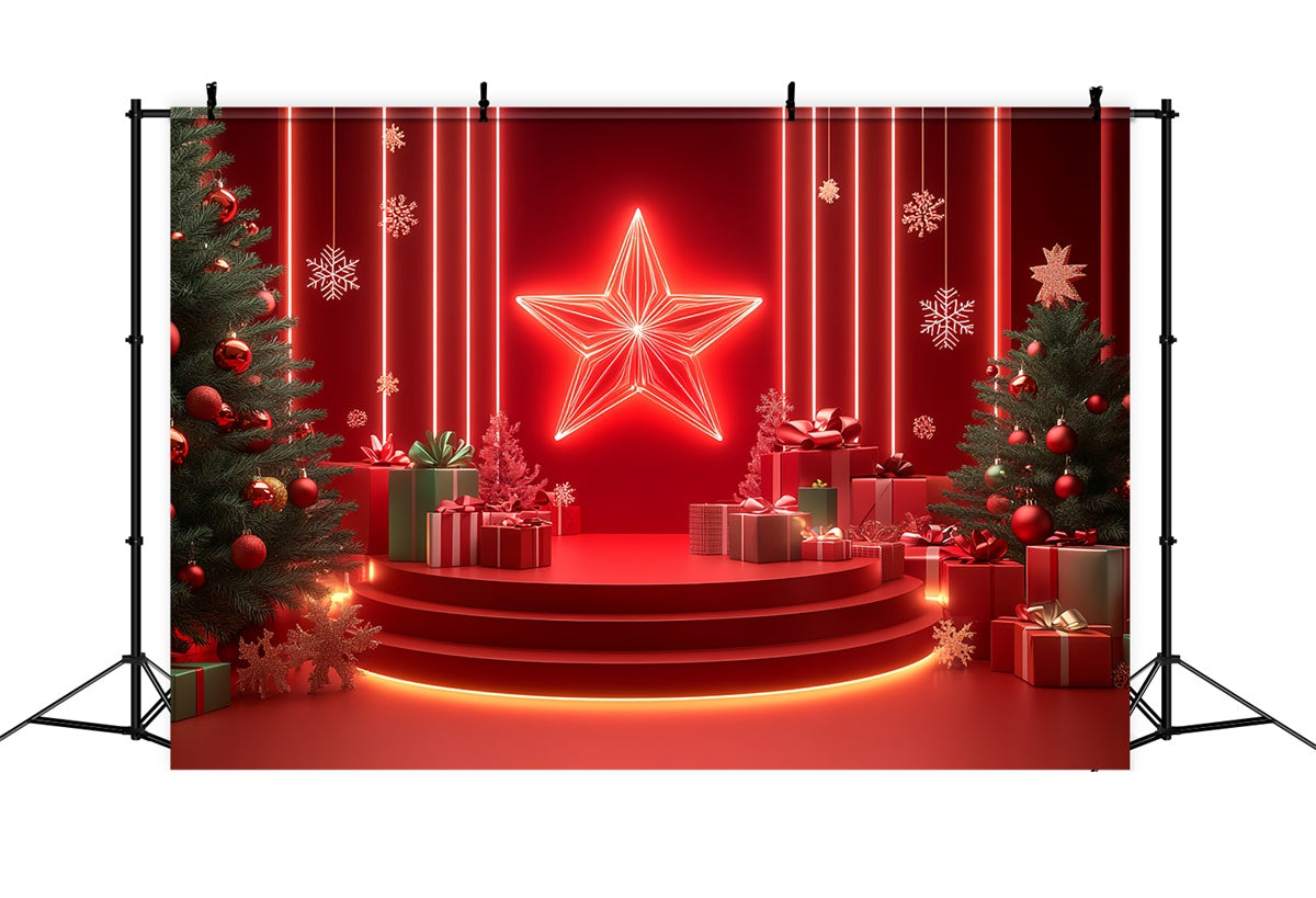 Weihnachten Bühne Backdrops Urlaub Bühne Neon Geschenk Backdrop CSH5-149