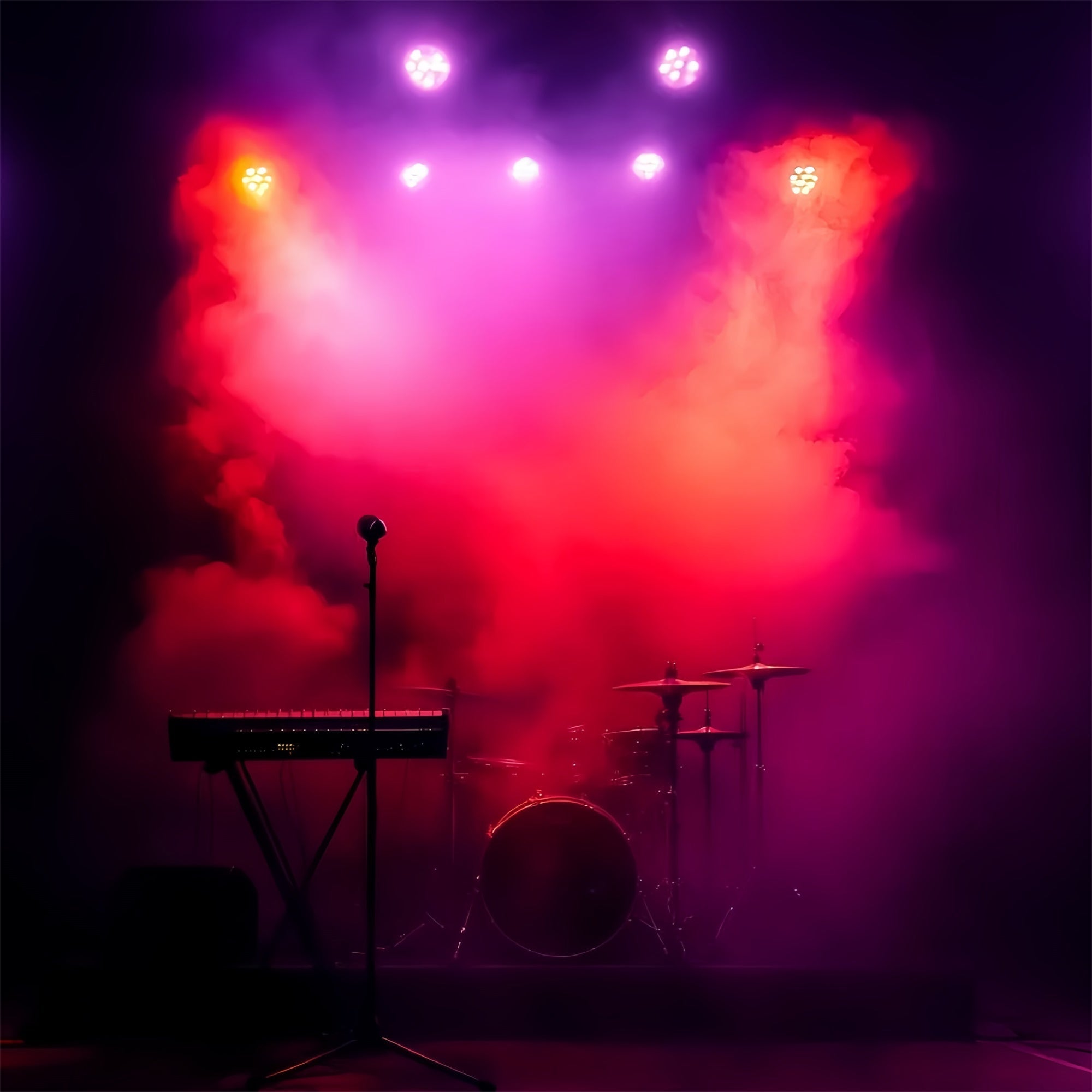 Konzert Bühne Backdrop Rauch Lichter Konzert Nacht Backdrop CSH5-151