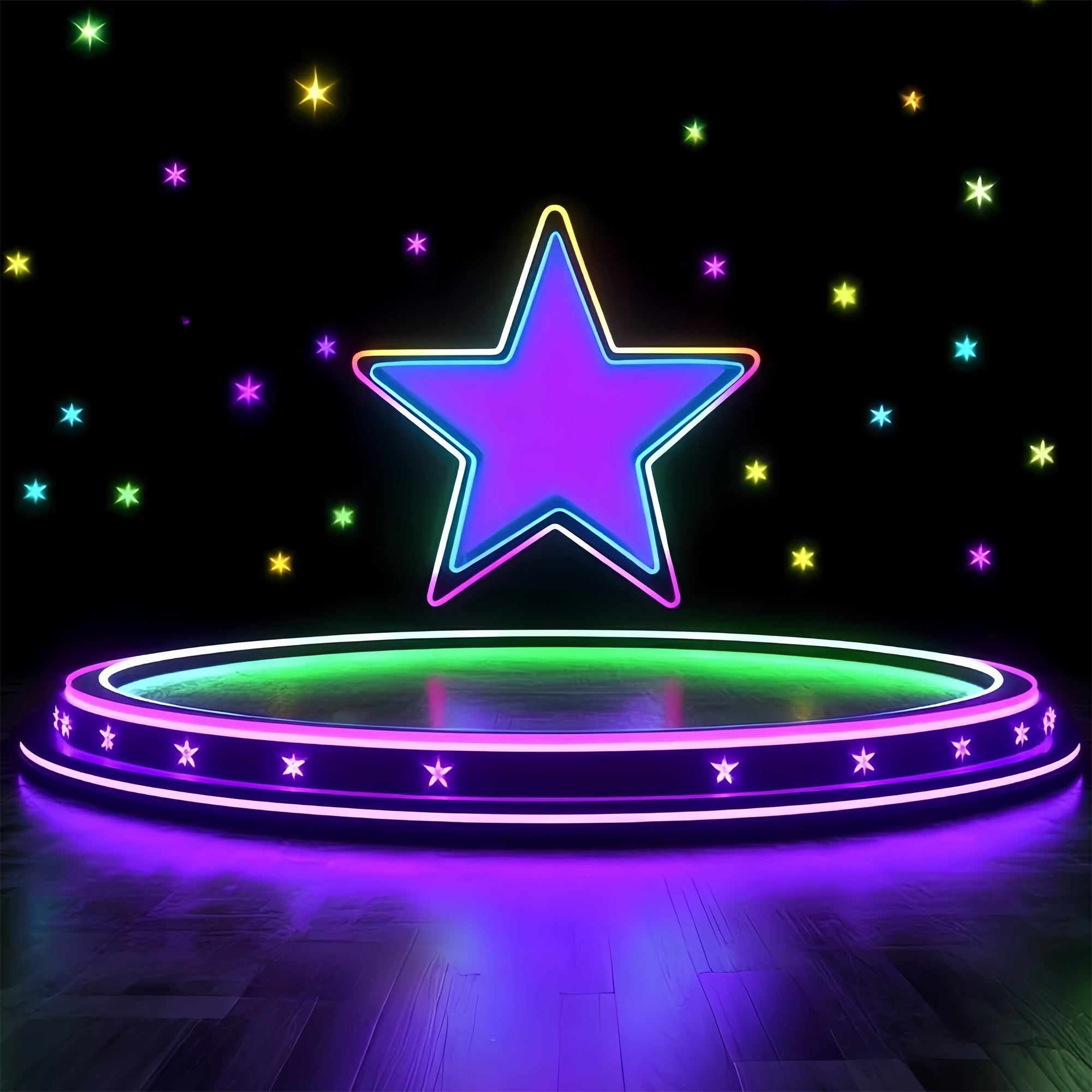 Bühnenhintergrund Lebendiges Neon Sternenhintergrund CSH5-163