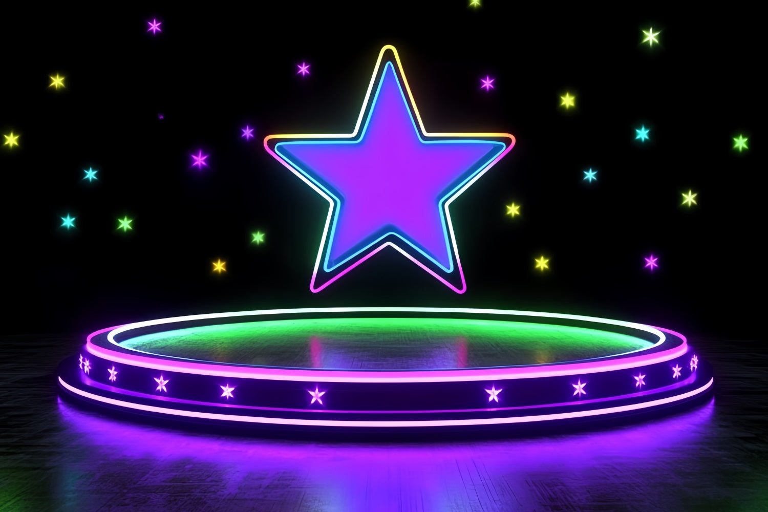 Bühnenhintergrund Lebendiges Neon Sternenhintergrund CSH5-163