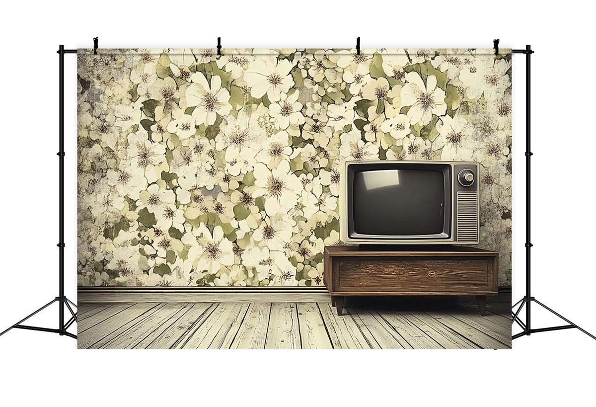 70er Jahre Backdrop Floral Wohnzimmer Vintage Backdrops CSH5-176