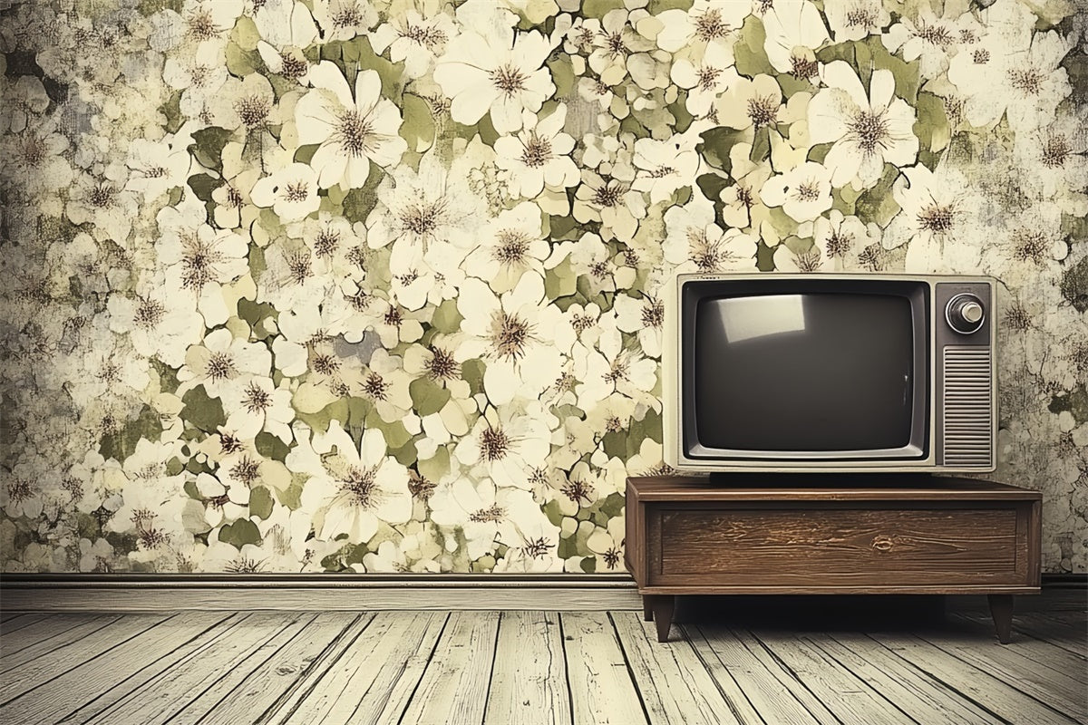 70er Jahre Backdrop Floral Wohnzimmer Vintage Backdrops CSH5-176
