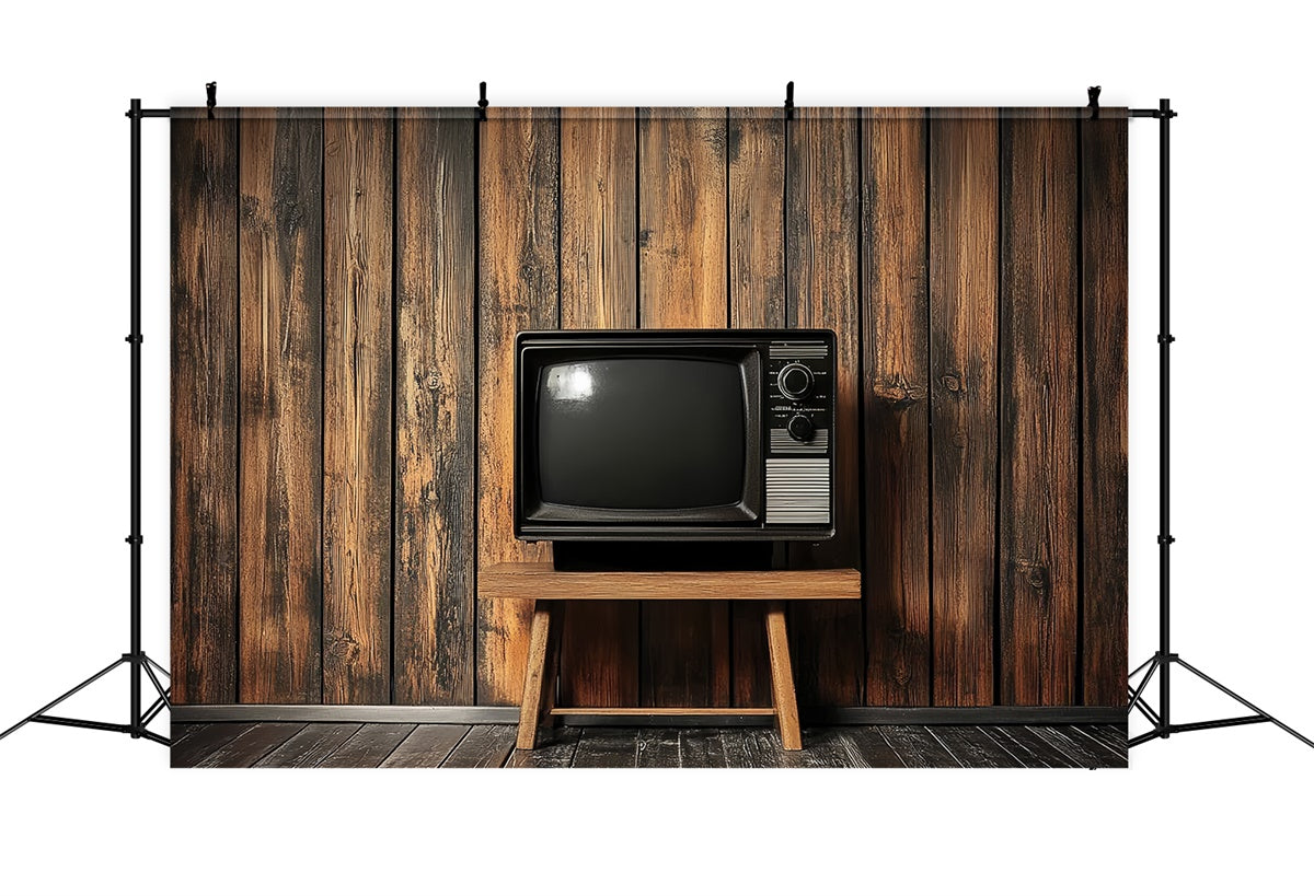 70er Jahre Backdrop hölzerne Wand Fernsehen Vintage Backdrop CSH5-177