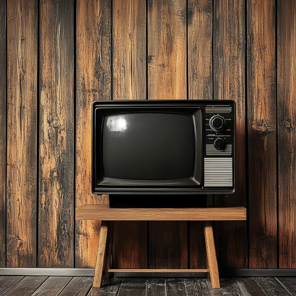 70er Jahre Backdrop hölzerne Wand Fernsehen Vintage Backdrop CSH5-177