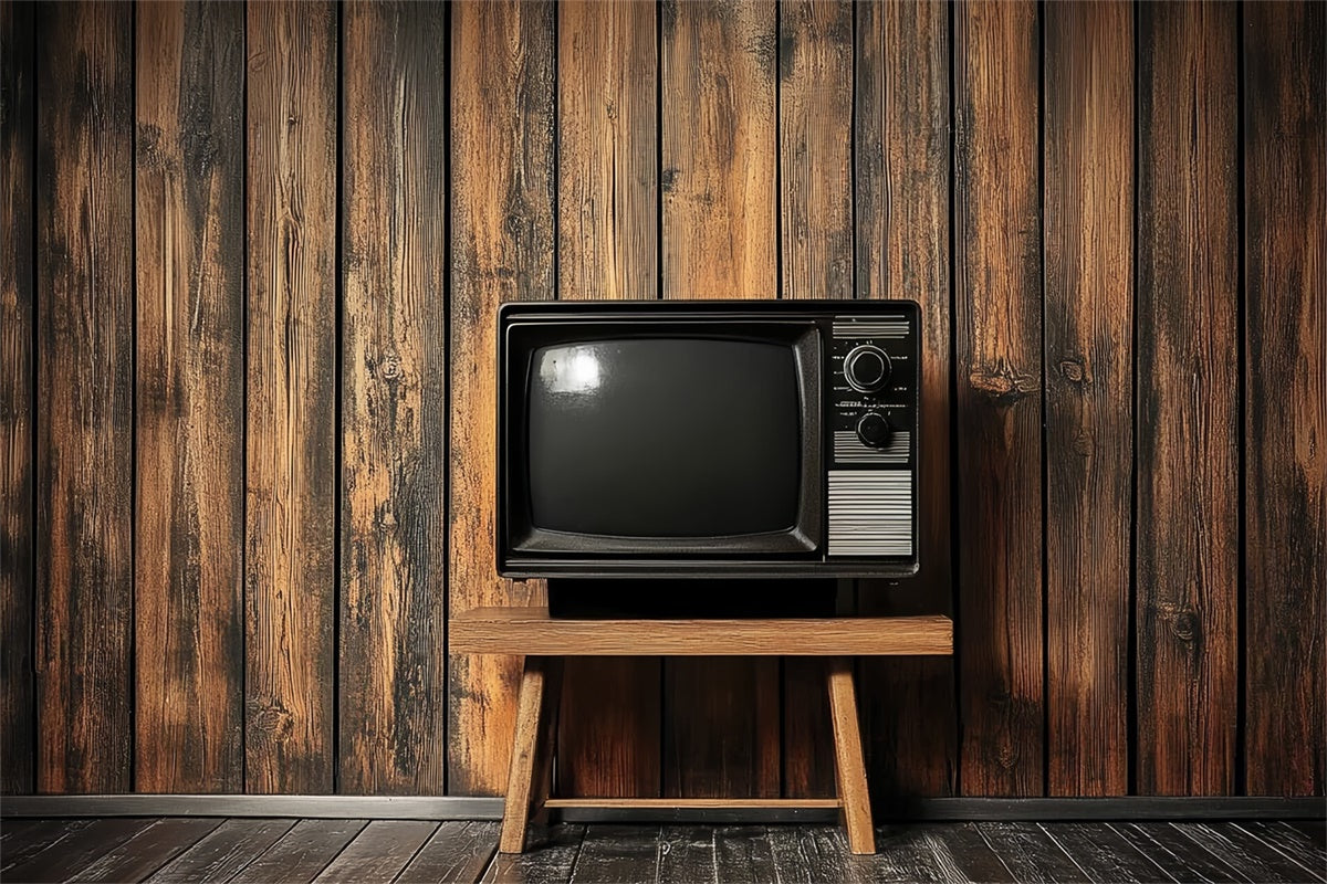 70er Jahre Backdrop hölzerne Wand Fernsehen Vintage Backdrop CSH5-177
