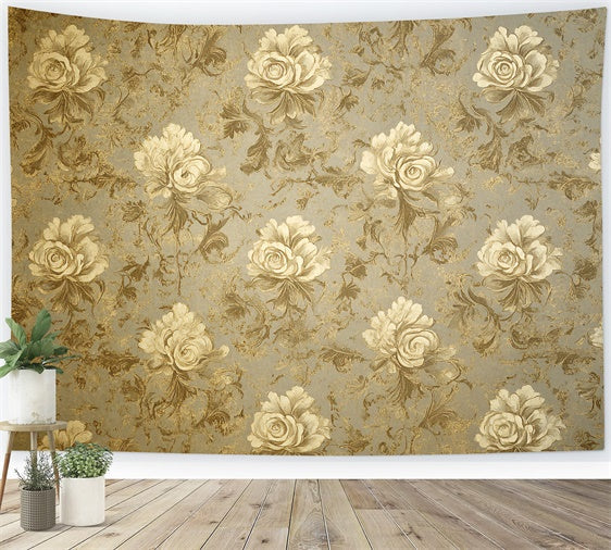 70er Jahre Backdrop Elegante Rose Muster Vintage Backdrop CSH5-179