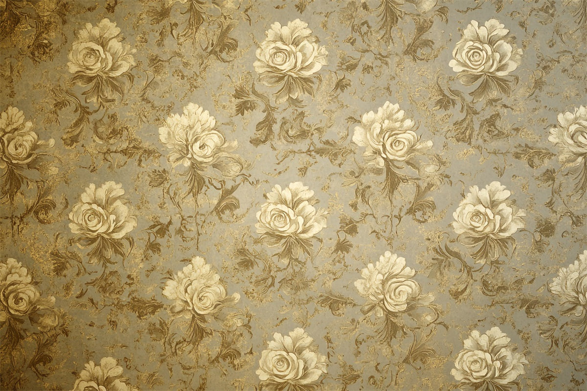 70er Jahre Backdrop Elegante Rose Muster Vintage Backdrop CSH5-179