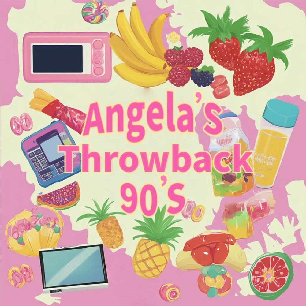 90er Jahre Fotokulisse Retro Süßigkeiten Früchte Party Kulisse CSH5-18