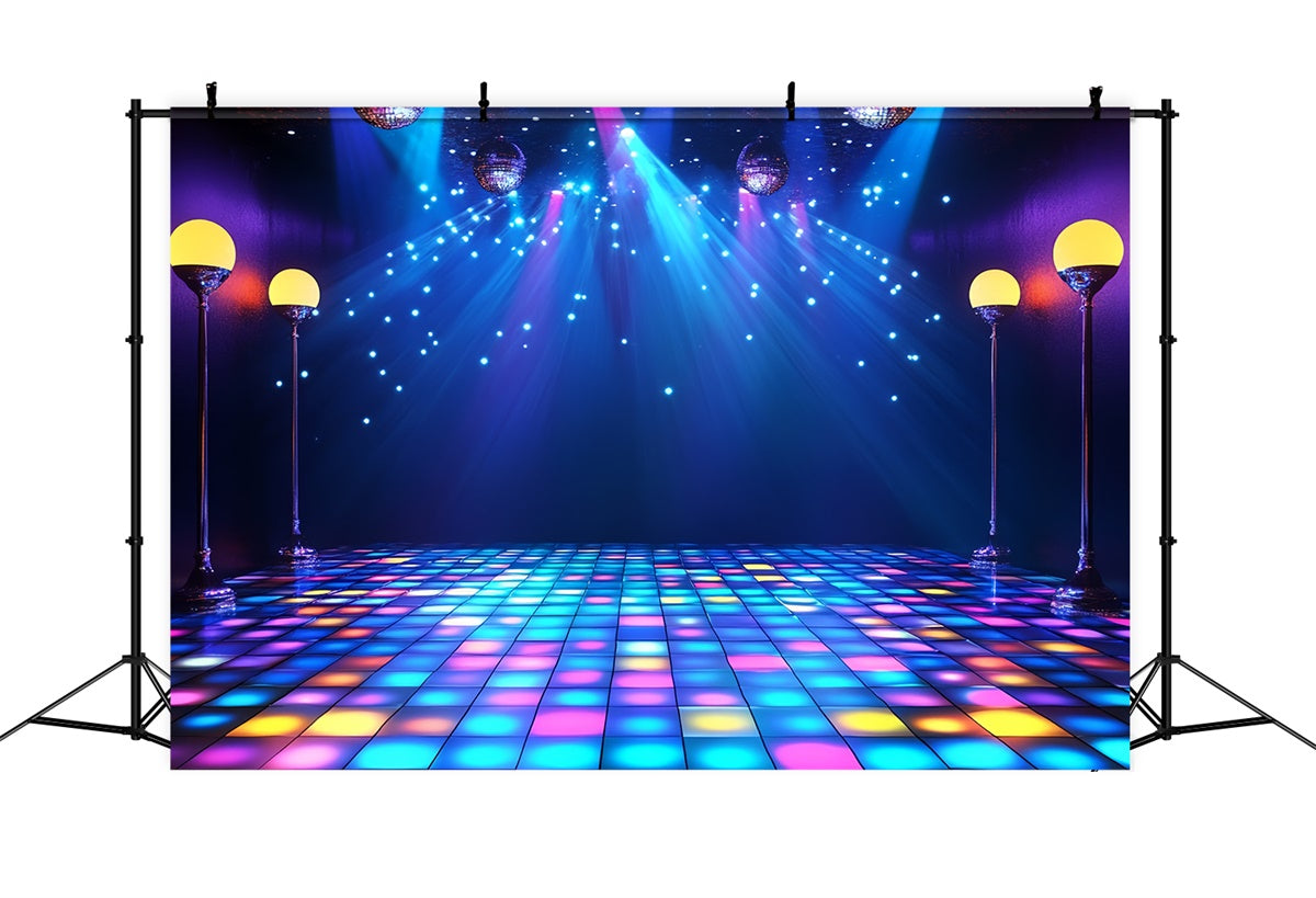 80er Jahre Foto-Hintergrund Disco Lichter Boden Retro-Hintergrund CSH5-182