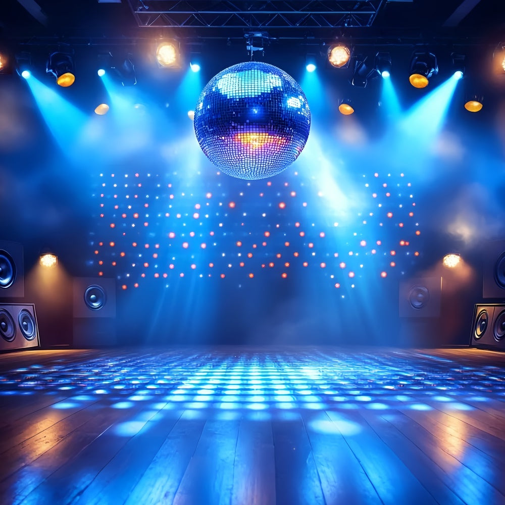 80er Jahre Backdrop Blau Disco Ball Bühne Retro Backdrop CSH5-186