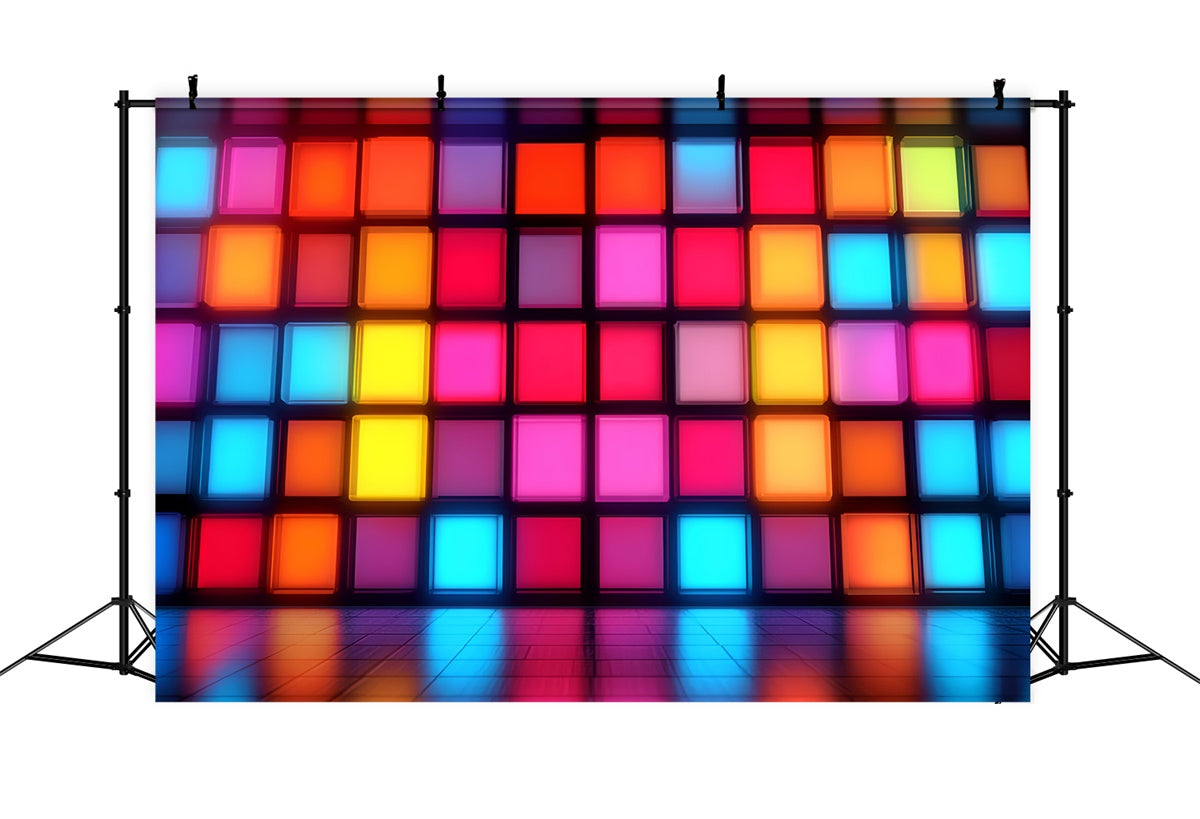 80er Jahre Fotohintergrund Vintage Neon Blockwand Hintergrund CSH5-188