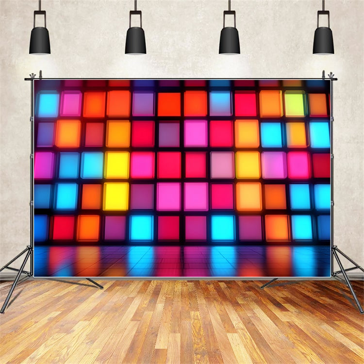 80er Jahre Fotohintergrund Vintage Neon Blockwand Hintergrund CSH5-188