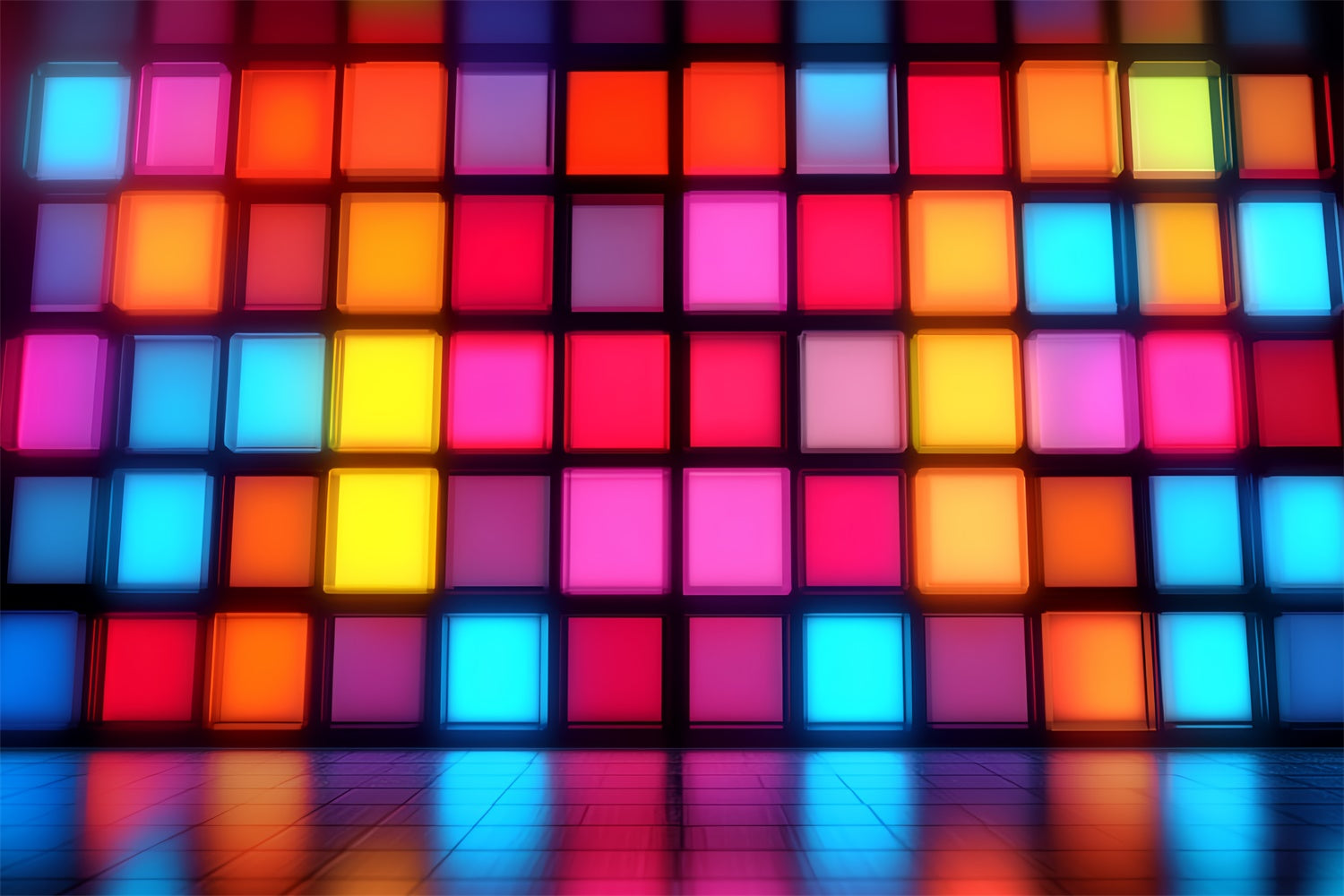 80er Jahre Fotohintergrund Vintage Neon Blockwand Hintergrund CSH5-188