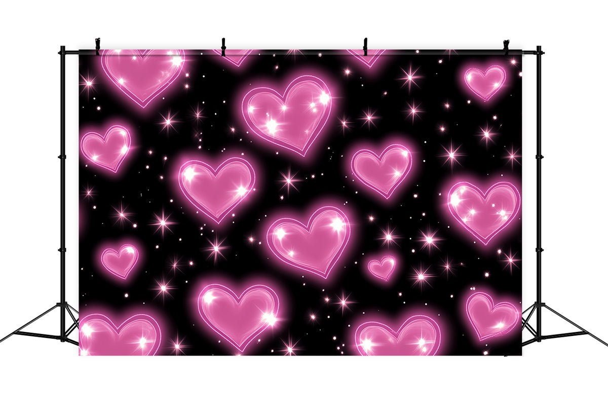 90er Jahre Fotografie Backdrops Neon Herz Glühend Hintergrund CSH5-194