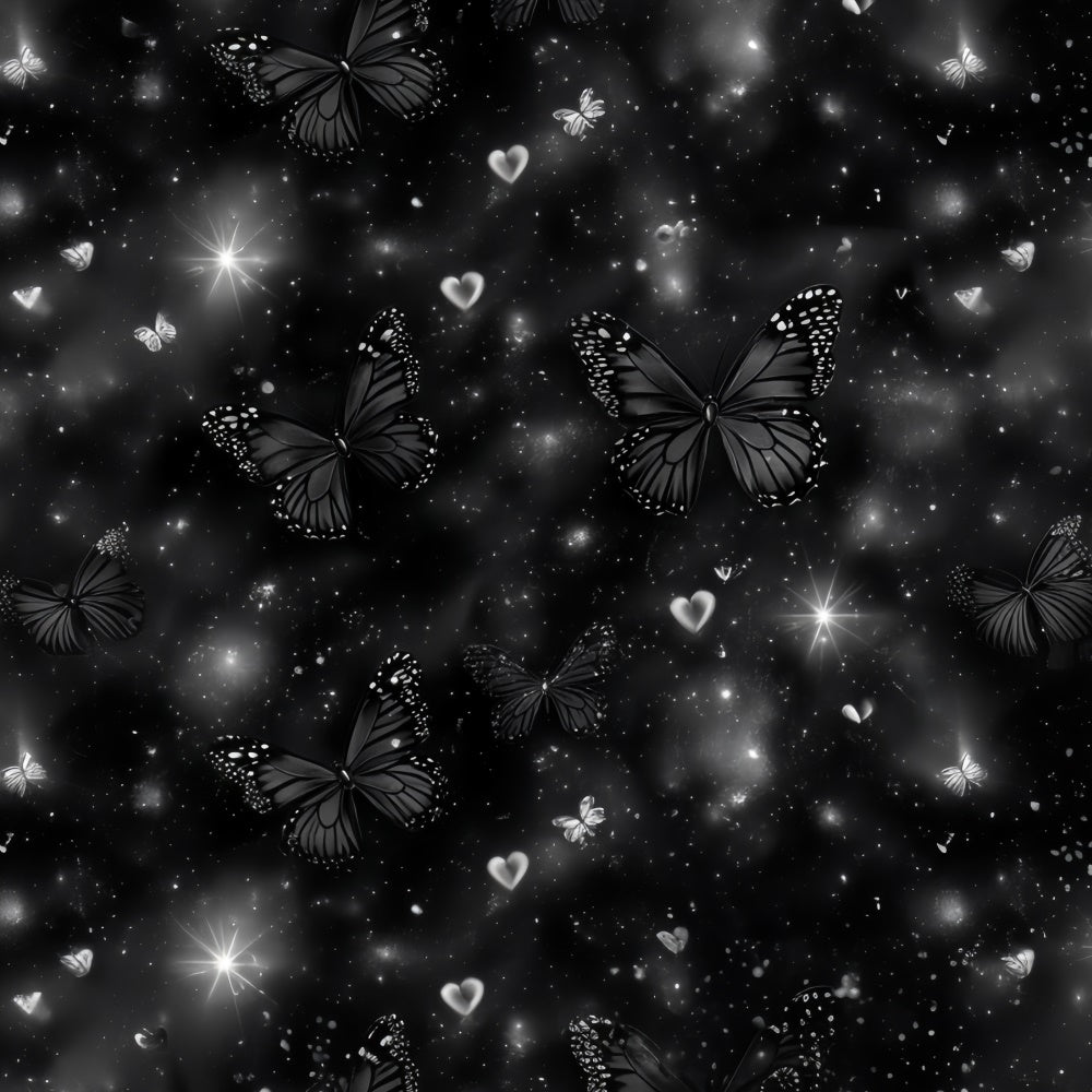 90er Jahre Backdrop Schwarzer Schmetterling Glitzerherzen Backdrop CSH5-198