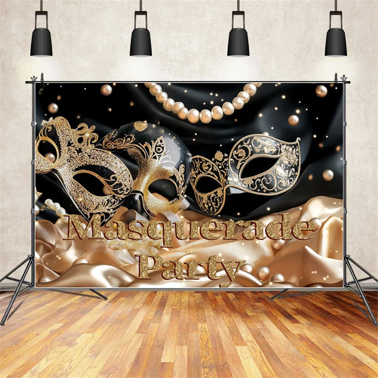 Maskerade Party Ideen Luxus Goldene Maske Perle Backdrop CSH5-208