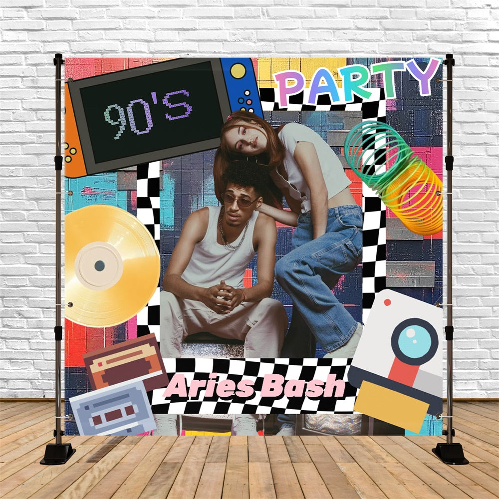 90er Jahre Fotokulisse Stylish Throwback Arcade Custom Backdrop CSH5-21