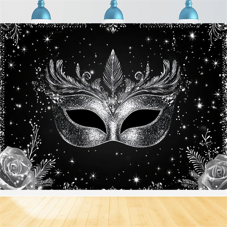 Maskerade Fotohintergrund Silber Maske Star Frame Hintergrund CSH5-214