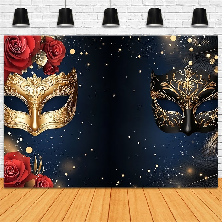 Maskerade Ball Fotohintergrund Nachthimmel Rose Maske Hintergrund CSH5-215