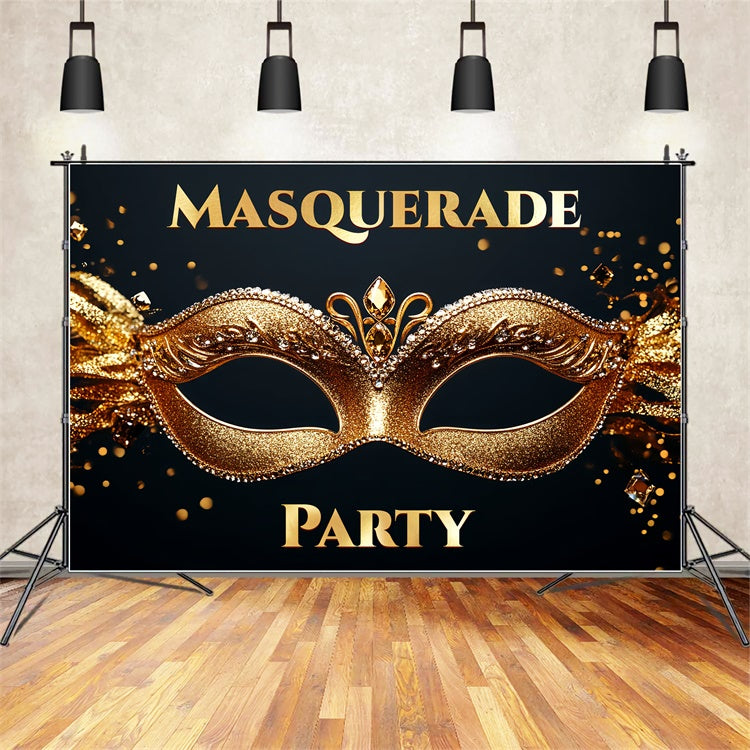 Maskerade Party Ideen Schillernde Gold Edelstein Maske Backdrop CSH5-221