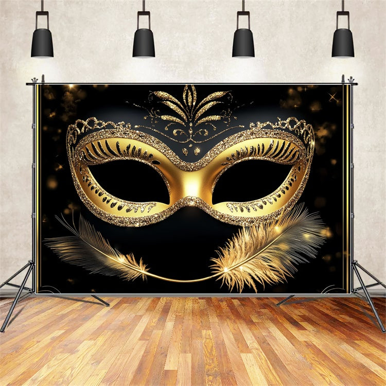 Maskerade Backdrop Funkelnde Glamour Feder Maske Backdrop CSH5-232
