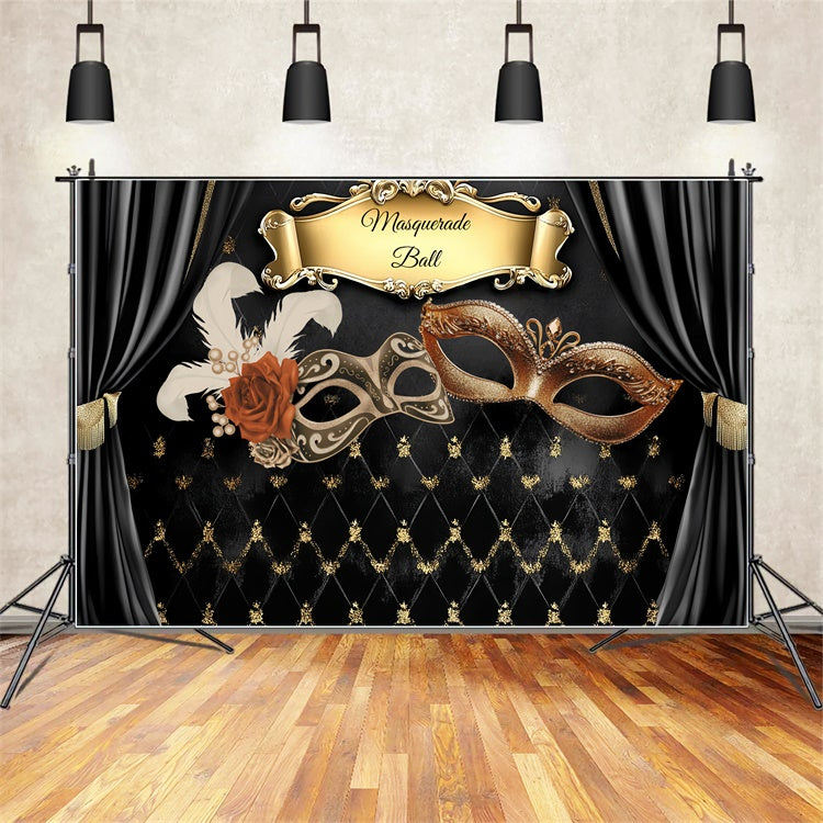 Maskenball Backdrop Vintage Theater Vorhang Maske Backdrop CSH5-238
