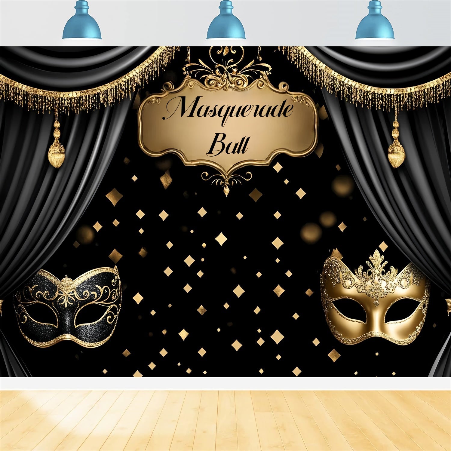 Maskenball Fotohintergrund Elegant Maske Vorhang Hintergrund CSH5-239