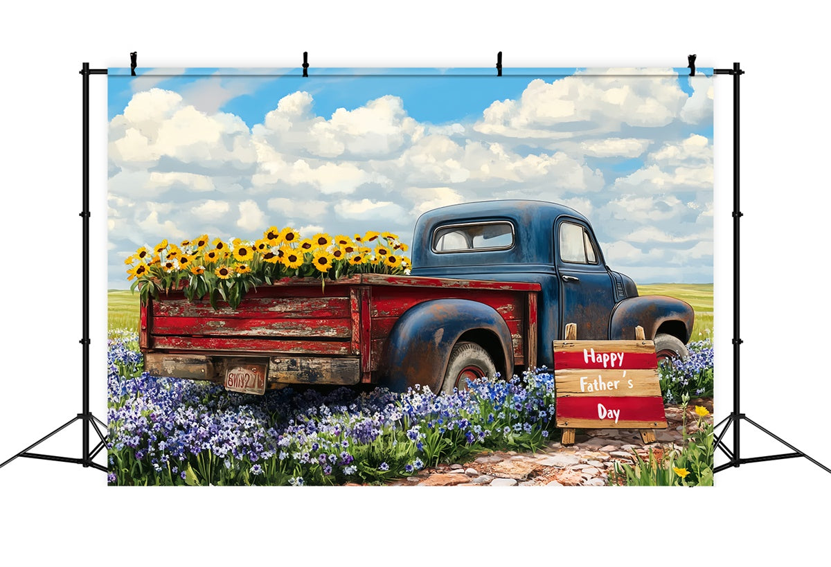 Vatertag Backdrop Vintage Truck Blume Backdrop CSH5-24
