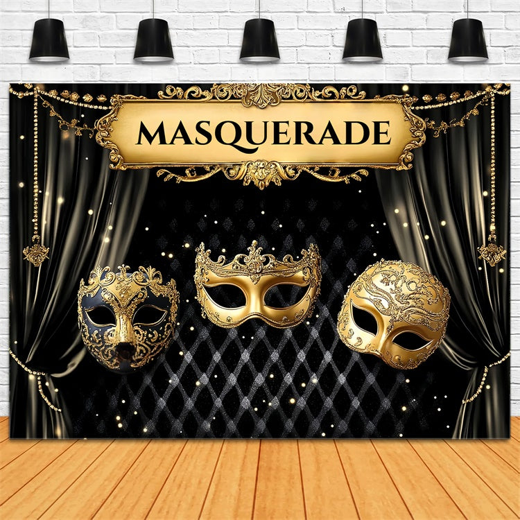Maskerade Backdrops Schwarzer Vorhang Elegante Maske Backdrop CSH5-240