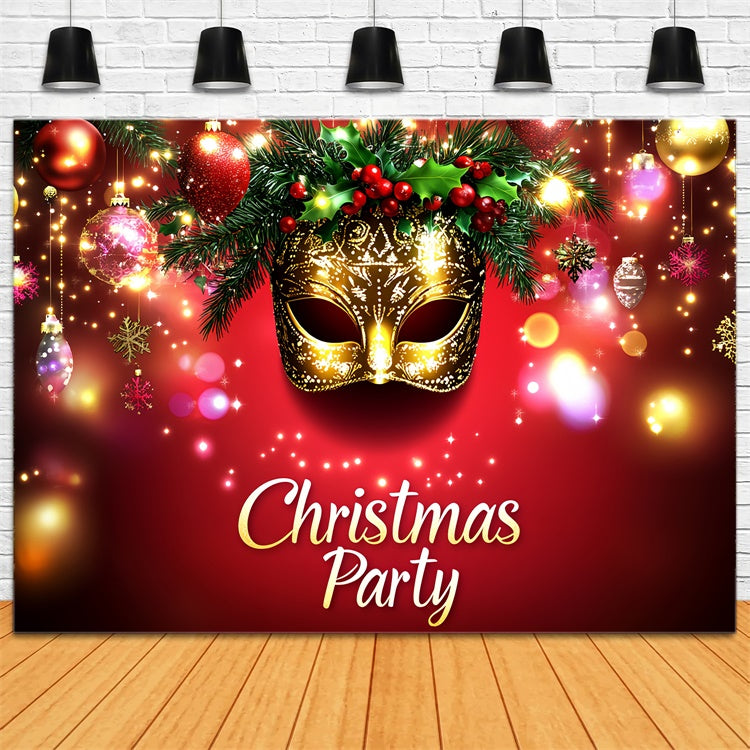 Maskerade Backdrops Weihnachten Strahlende Goldene Maske Backdrop CSH5-246