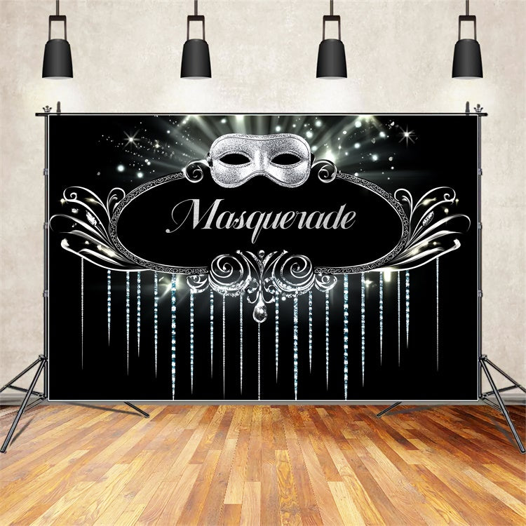 Maskerade Party Ideen Fantasy Silberne Maske Funkelnden Hintergrund CSH5-247