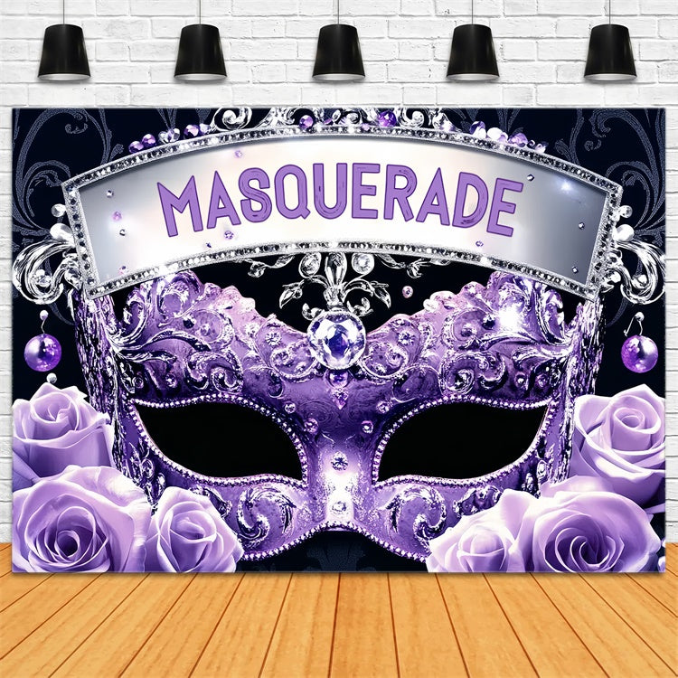 Maskerade Fotohintergrund Regal Lila Maske Blumenhintergrund CSH5-249