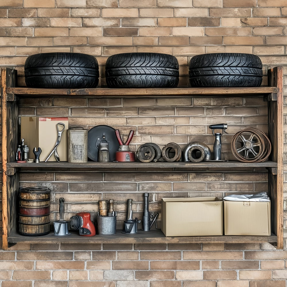 Happy Fathers Day Backdrop Garage Werkzeuge Reifen Backdrop CSH5-25