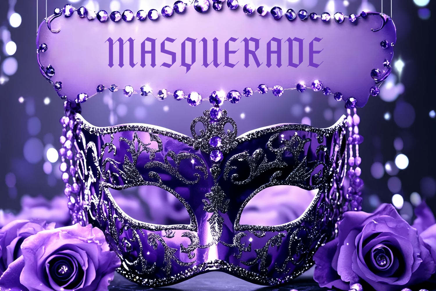 Maskerade Backdrop Design Lila Glam Edelstein Maske Backdrop CSH5-251
