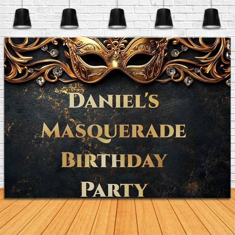Maskerade Party Ideen Kristall Gold Maske Custom Geburtstag Hintergrund CSH5-252