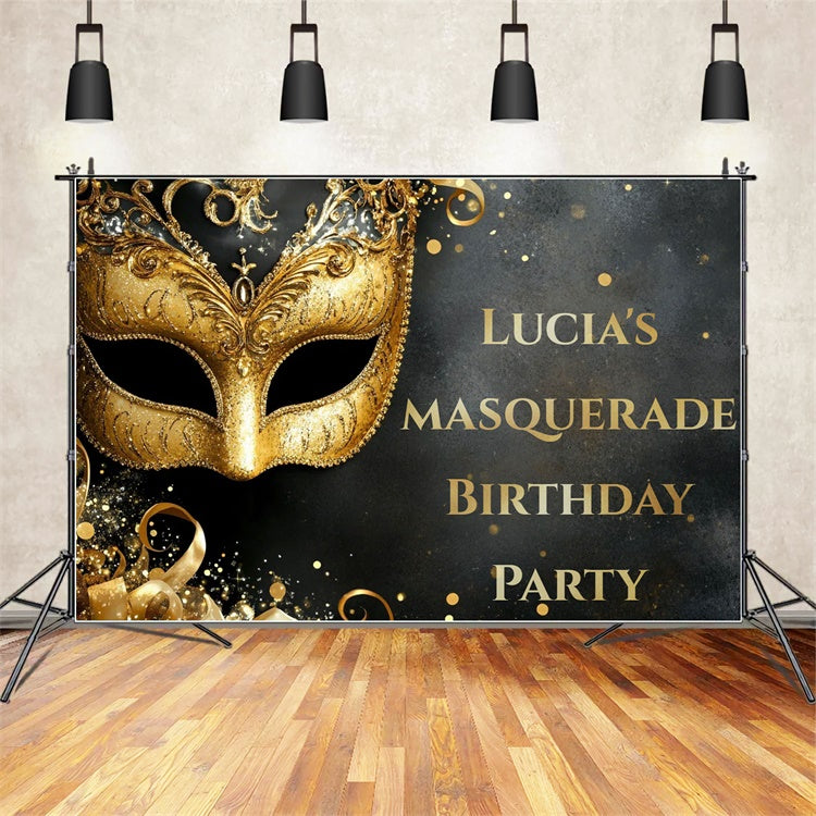 Maskerade Backdrop Golden Jewel Maske Customized Geburtstag Backdrop CSH5-253