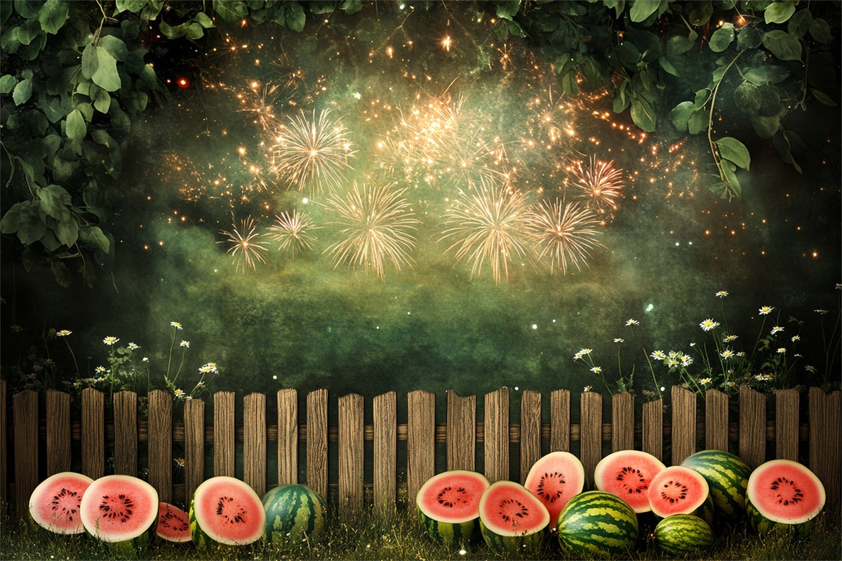 Feuerwerk Backdrop Wassermelone Sparkle Garten Kinder Backdrop CSH5-262