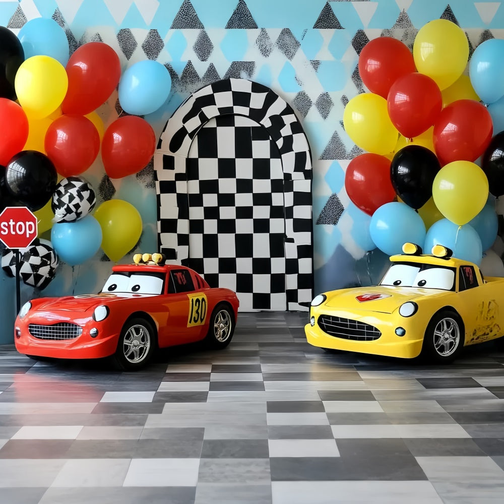 Fotohintergrund für Kinder Mini Rennwagen Hintergrund CSH5-272